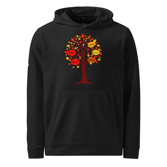 Thanksgiving Tree of Gifts Hoodie Sweater with autumn tree design and inspirational words.