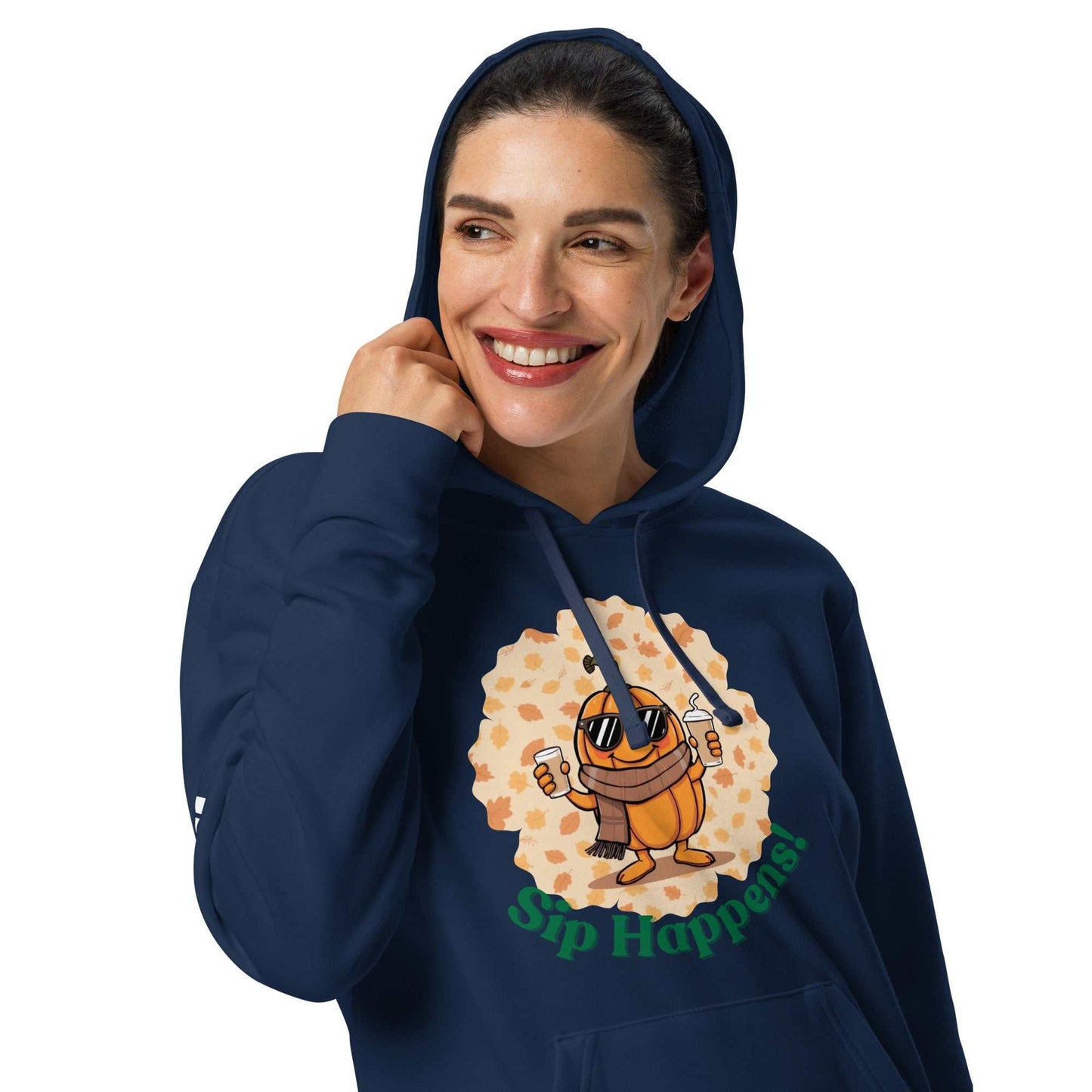 Pumpkin Spice Sweatshirt with Sip Happens cartoon design