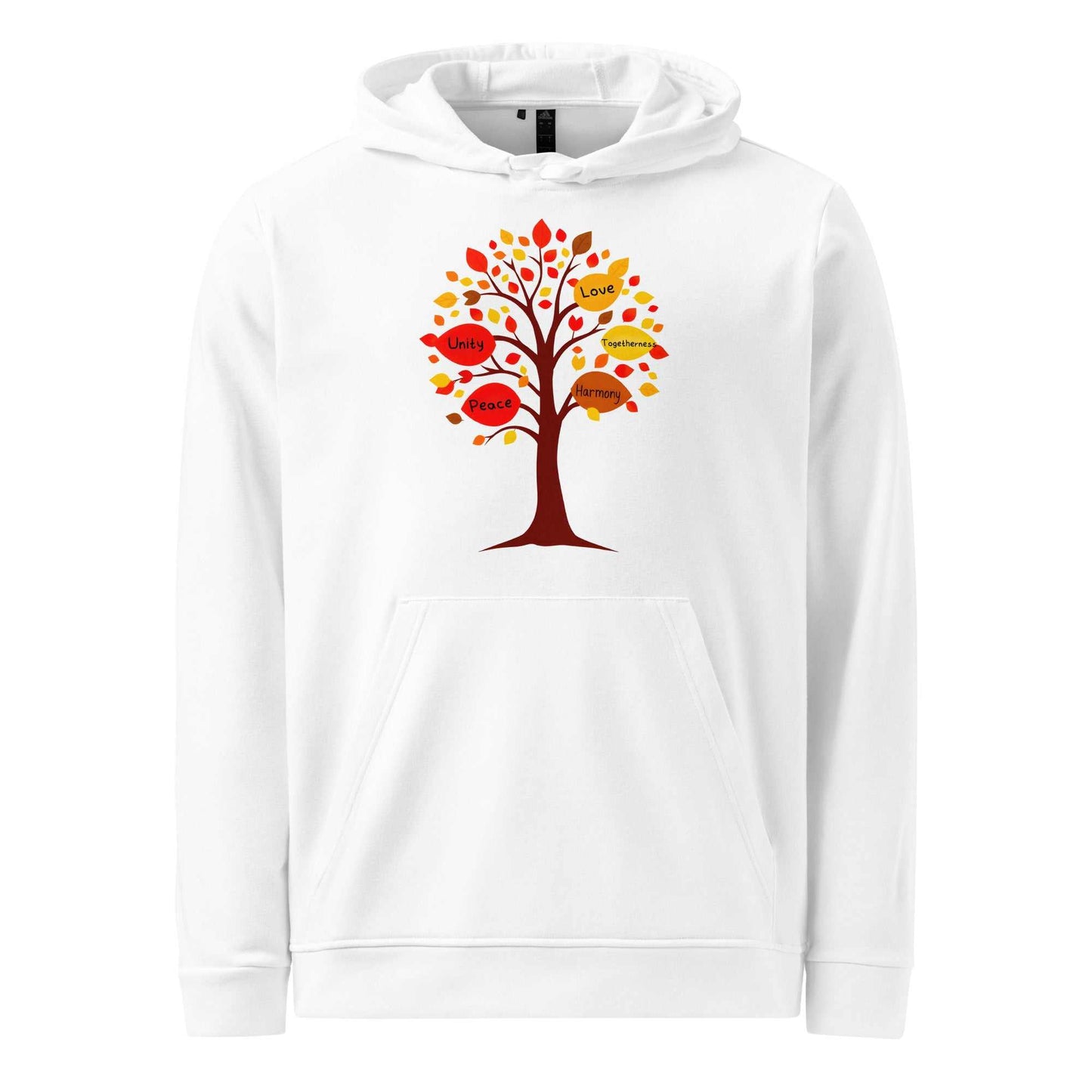 Thanksgiving Tree of Gifts Hoodie Sweater with autumn tree design and inspiring messages.