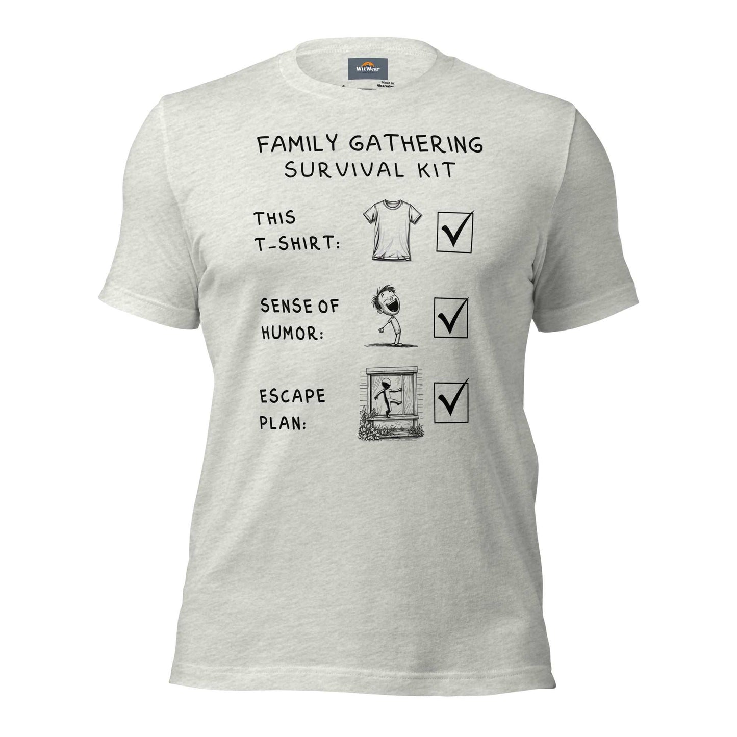 Family Gathering Survival Kit T-Shirt with humorous text