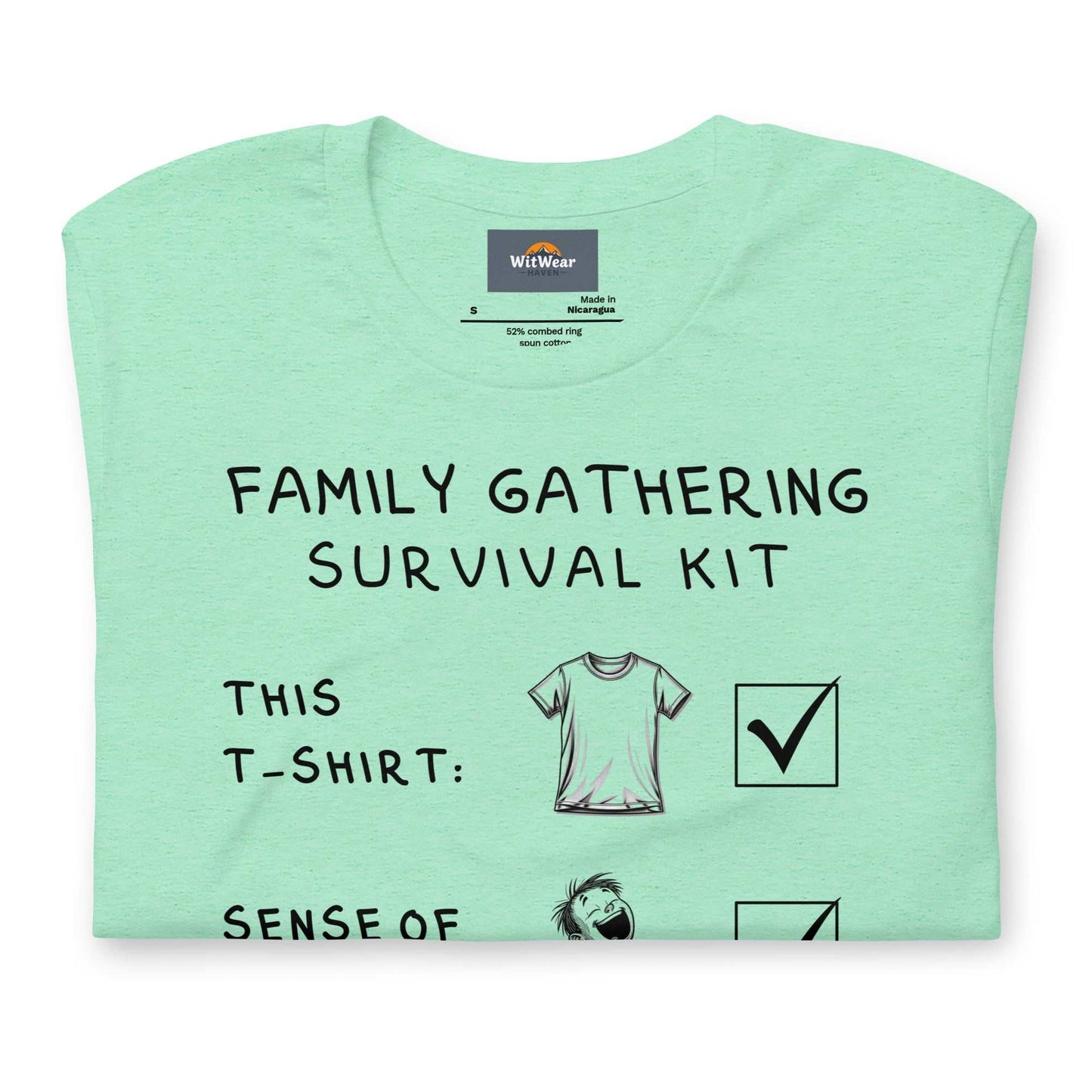 Family Gathering Survival Kit T-Shirt with humorous text