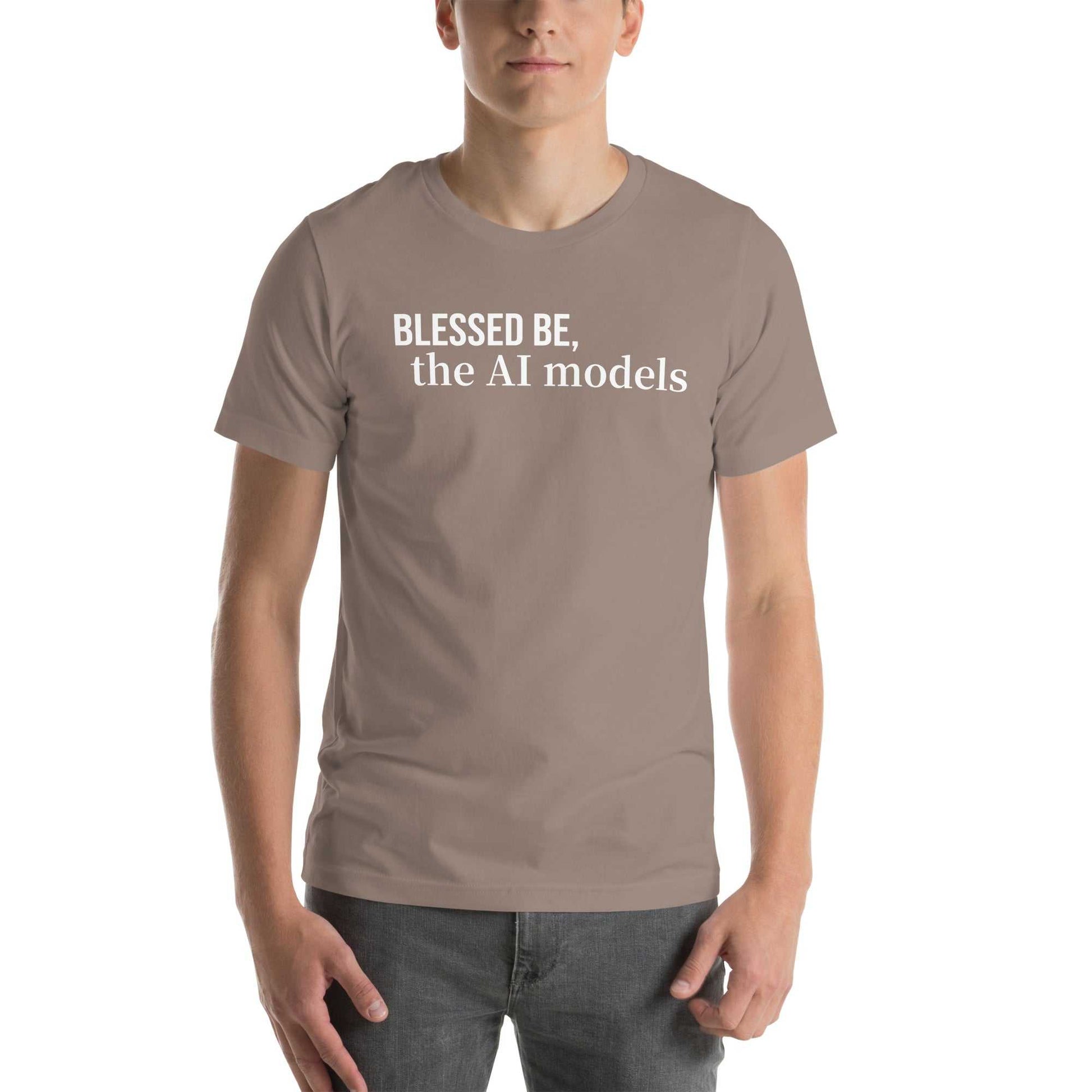 Binary Beatitudes AI T-Shirt featuring a scroll with 14 technological commandments